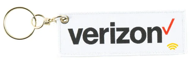Verizon corporate logo custom molded rubber keychain design