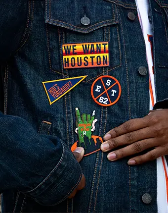 Custom Houston city community promotional embroidered patch