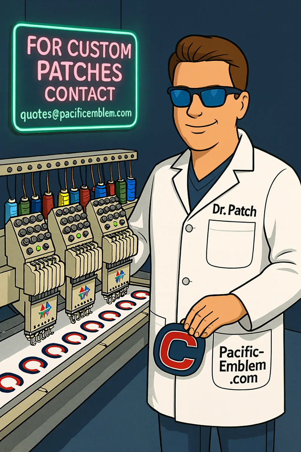 Archival photo of a young Rich 'Dr. Patch' Soergel at the start of Pacific Emblem Company