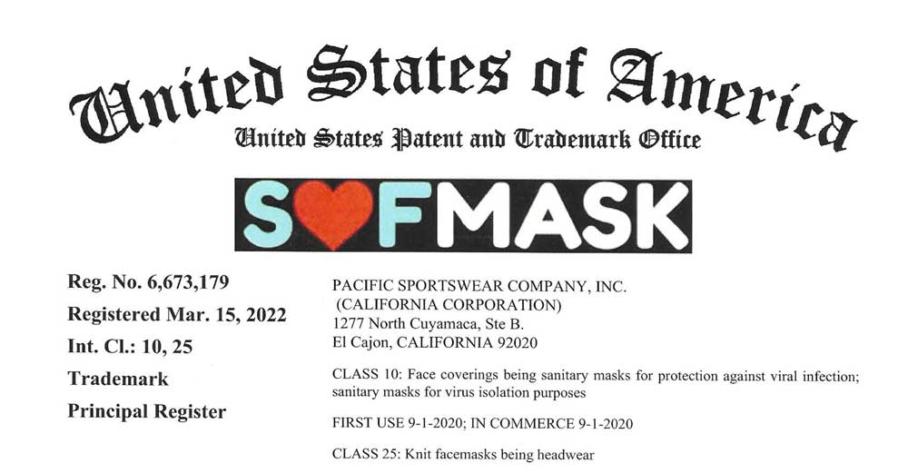 SOFMASK is Trademarked